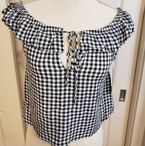 Billabong Gingham Tie Front Blouse